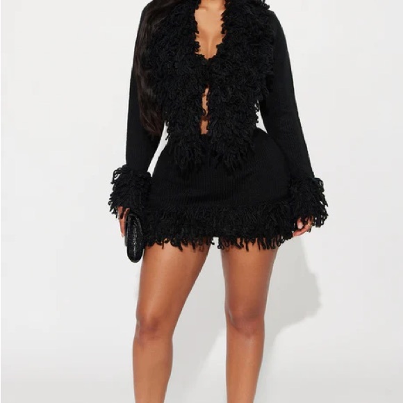 Fashion Nova Dresses & Skirts - Chic Black Fringe Set